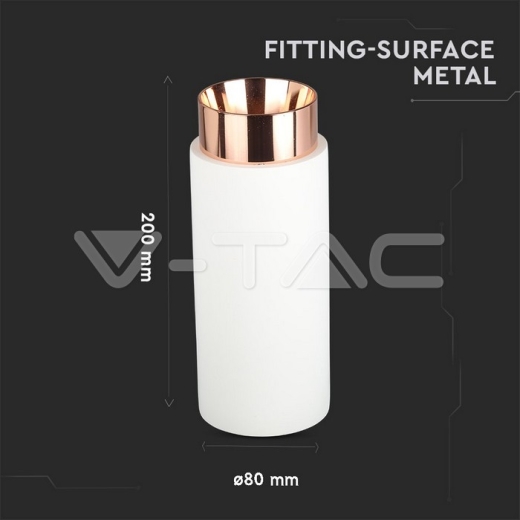 GU10 Fitting de superficie yeso con base de metal oro rosa - 8