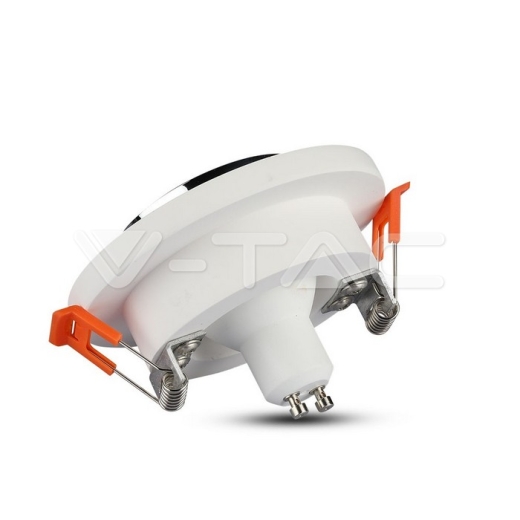 GU10 Fitting de yeso con aro de cromo cuerpo redondo de empotrar - 3