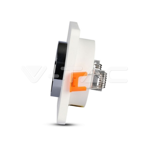 GU10 Fitting Gypsum Metal White Plaster Chrome, Square, Recessed - 3