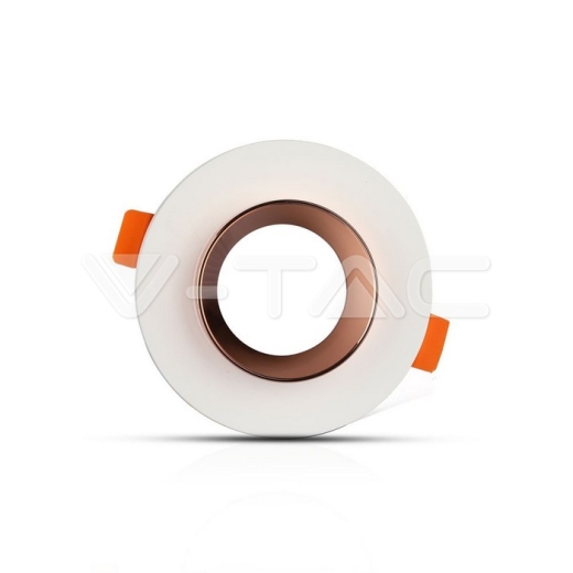 GU10 Fitting de yeso con aro de oro rosa, cuerpo redondo de empotrar - 2