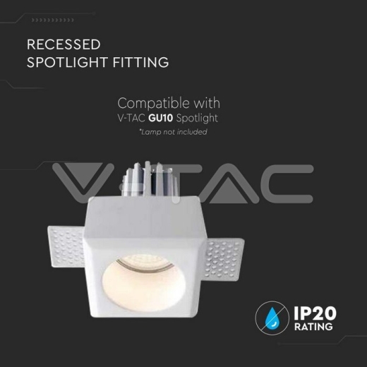 GU10 Fitting Gypsum Round White - 2