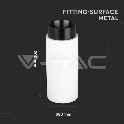 GU10 Fitting Gypsum Metal Gun Black Bottom - 8