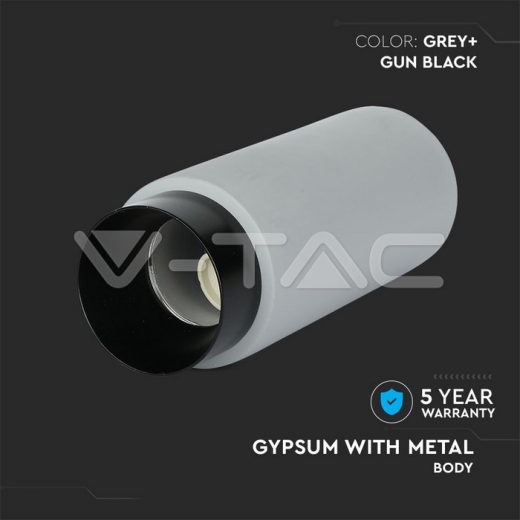 GU10 Fitting Gypsum Surface Metal Gun Black Concrete Bottom - 6