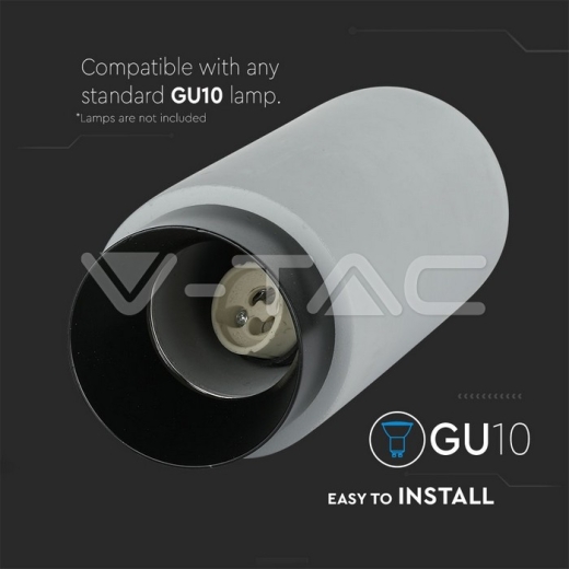 GU10 Fitting Gypsum Surface Metal Gun Black Concrete Bottom - 7