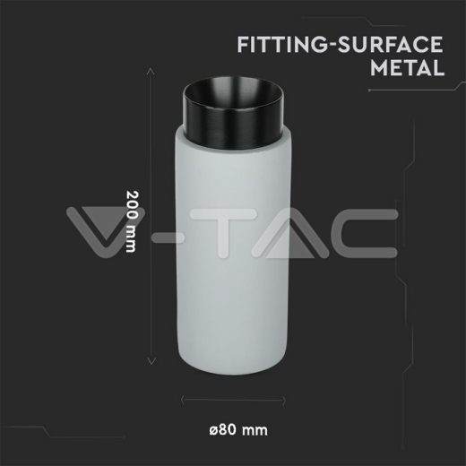 GU10 Fitting Gypsum Surface Metal Gun Black Concrete Bottom - 8