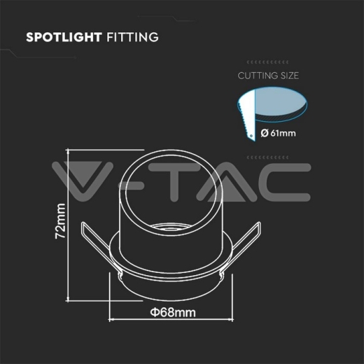 Aro GU10 redondo negro - 7