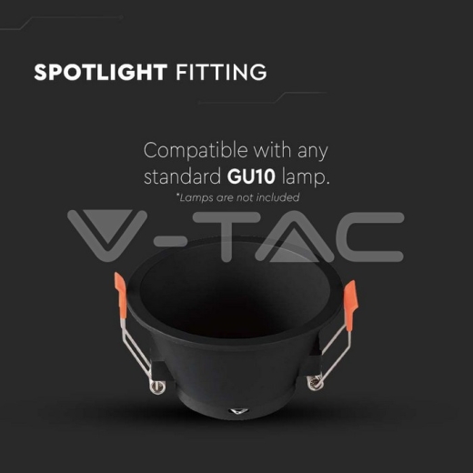 Aro GU10 redondo negro - 2