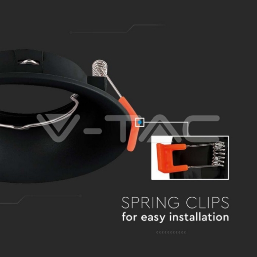 GU10 Fitting Round Black - 3