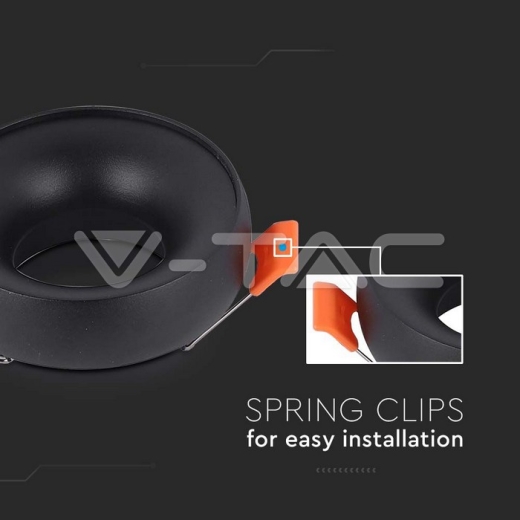 GU10 Fitting Round Black Frame, Black Reflector - 5