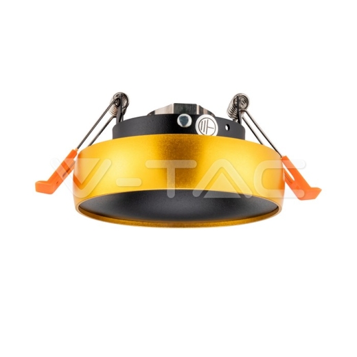 GU10 Fitting Round Gold Frame, Black Reflector - 2