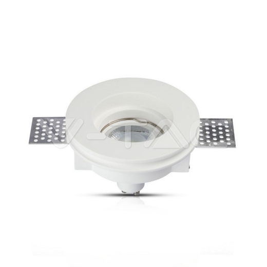 GU10 Soporte Redondo Yeso Blanco Ф103 - 3