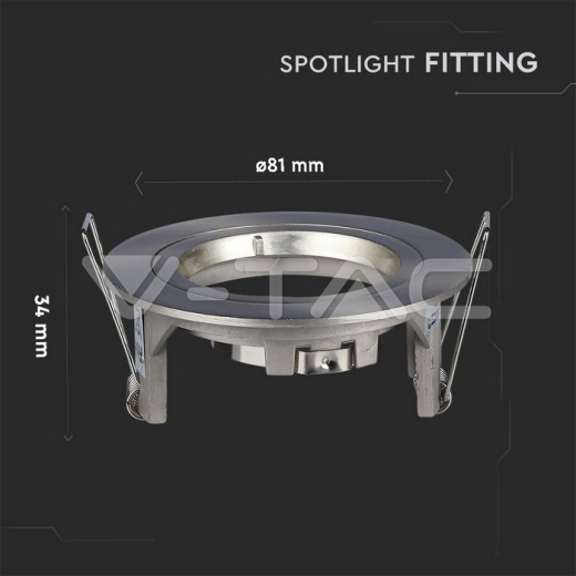 GU10 Soporte Redondo Níquel satinado - 10