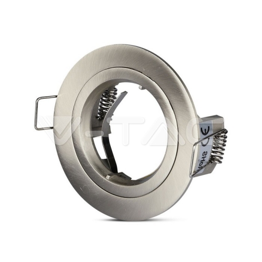 GU10 Soporte Redondo Níquel satinado - 1