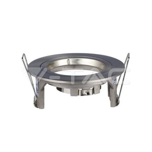 GU10 Soporte Redondo Níquel satinado - 2