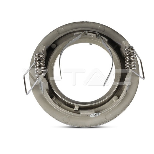 GU10 Soporte Redondo Níquel satinado - 4