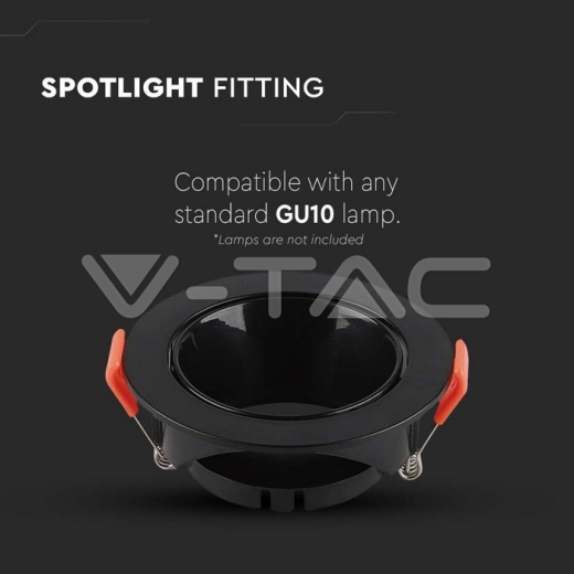 Aro GU10 redondo marco negro + reflector negro - 2