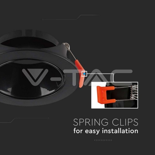 Aro GU10 redondo marco negro + reflector negro - 3