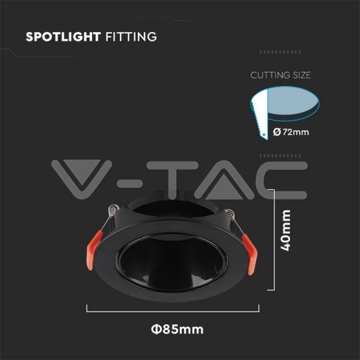 Aro GU10 redondo marco negro + reflector negro - 4