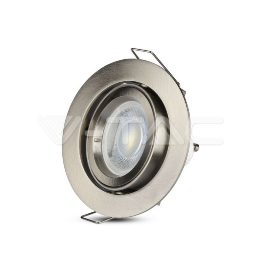 GU10 Fitting Round Satin Nickel - 4