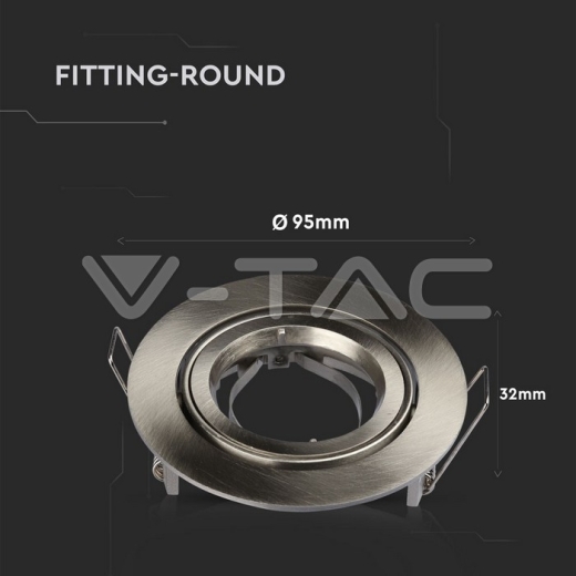 GU10 Fitting Round Satin Nickel - 7