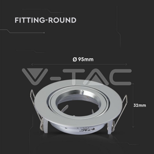 GU10 Soporte Redondo Gris plateado - 7