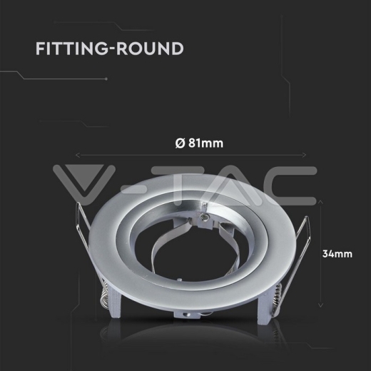 GU10 Soporte Redondo Gris plateado - 7