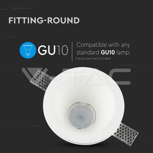 GU10 Fitting Redondo Gypsum Blanco Deep Ф132 - 6