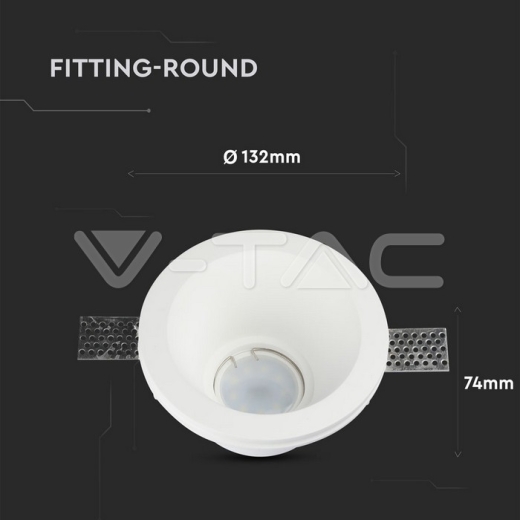 GU10 Fitting Redondo Gypsum Blanco Deep Ф132 - 8