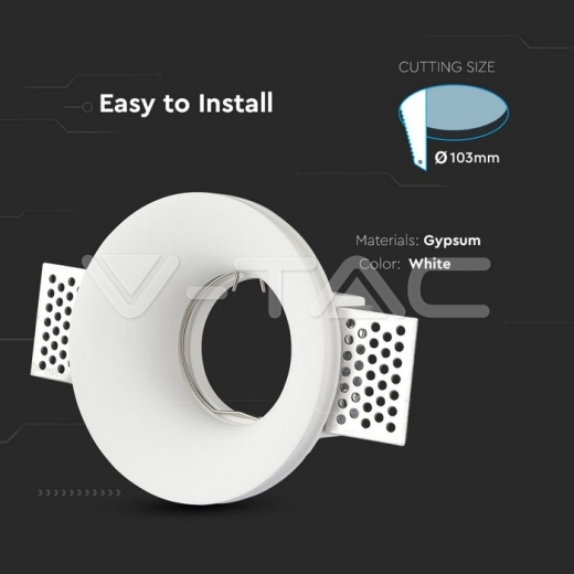 GU10 Fitting Round White - 6