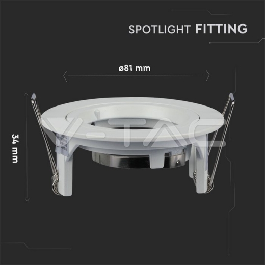 GU10 Fitting Round White - 10