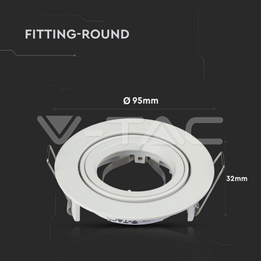 GU10 Fitting Round White - 7