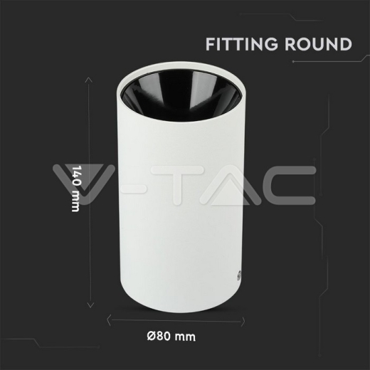GU10 Fitting Round White & Black - 8