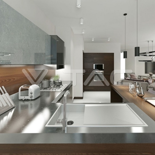 Aro GU10 redondo blanco & cromo - 10