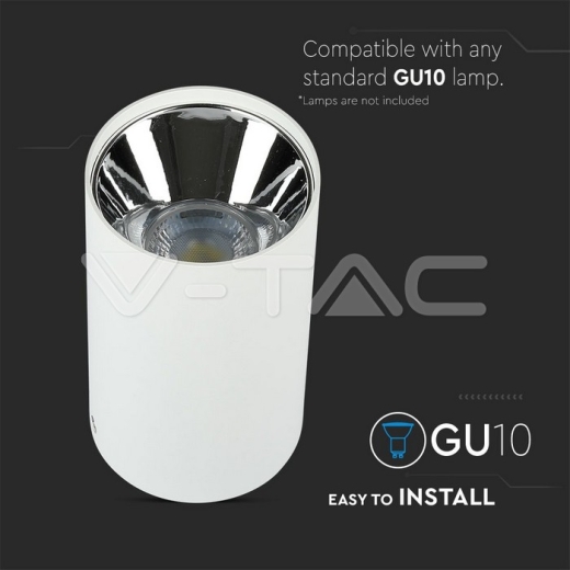 Aro GU10 redondo blanco & cromo - 8