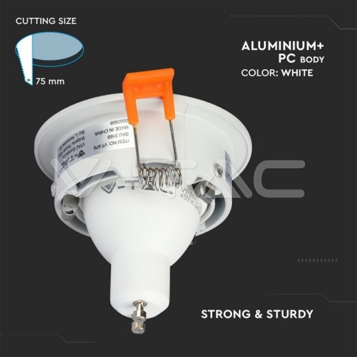 GU10 Fitting redondo blanco - 8