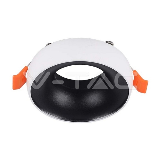 GU10 Fitting Round White Frame, Black Reflector - 1