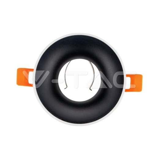 GU10 Fitting Round White Frame, Black Reflector - 3