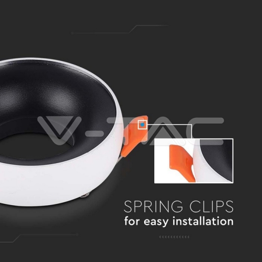 GU10 Fitting Round White Frame, Black Reflector - 5