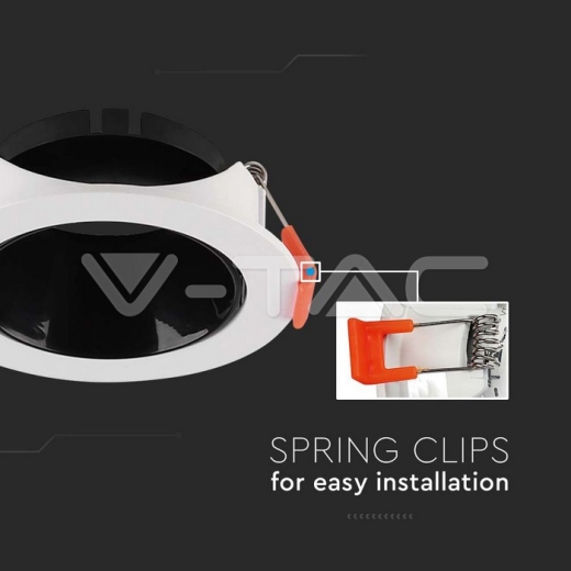 Aro GU10 redondo marco blanco + reflector negro - 3