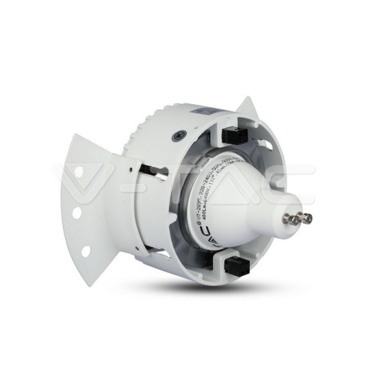 GU10 Fitting Round White Frame, Chrome Reflector - 4