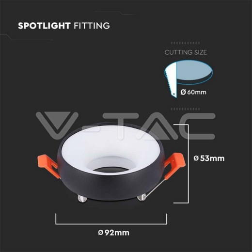 GU10 Fitting Round White Frame, White Reflector - 6