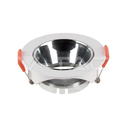 GU10 Fitting Round White Frame with Chrome Reflector - 1