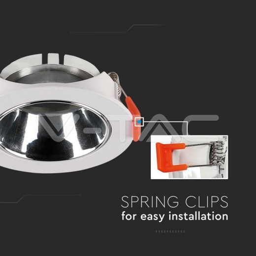 GU10 Fitting Round White Frame with Chrome Reflector - 3