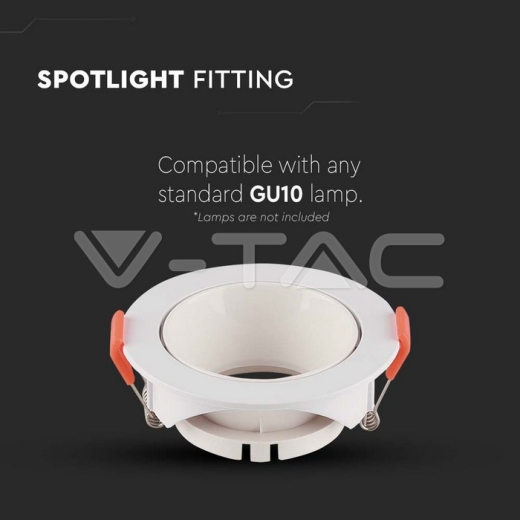 GU10 Fitting Round White Frame with White Reflector - 2