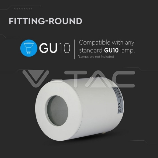 GU10 Fitting Round White IP54 - 4