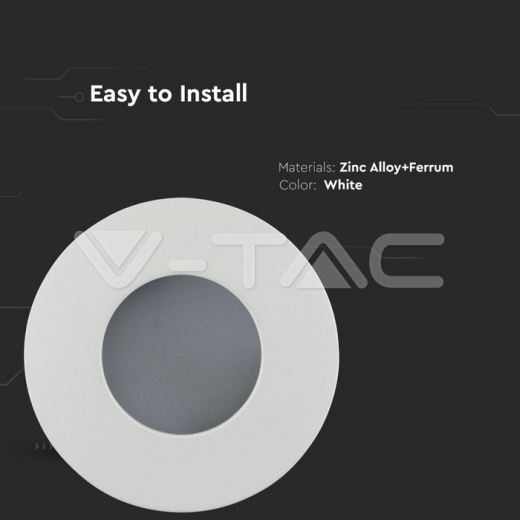 GU10 Fitting Round White IP54 - 5