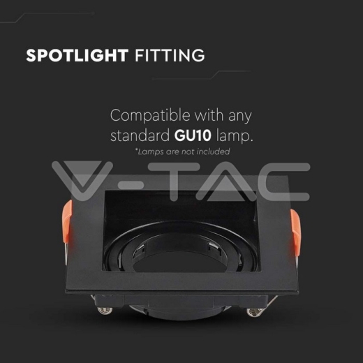 Aro GU10 cuadrado negro - 2