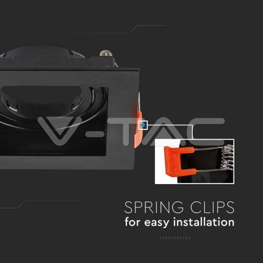 Aro GU10 cuadrado negro - 3