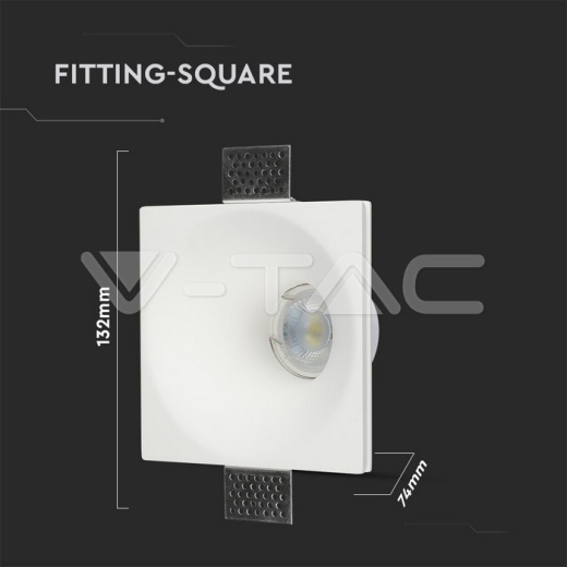 GU10 Soporte Cuadrado Yeso Blanco 121 x 121 mm - 8