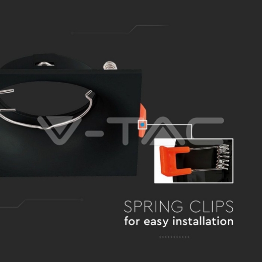 GU10 Fitting Square Black - 3